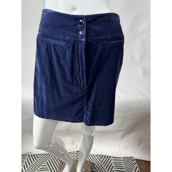Express EXP Jeans Vintage Womens Cotton Velvet Skirt Navy Size 5/6 - Picture 9 of 15